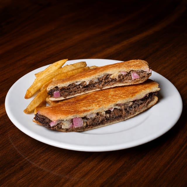 Vaca Frita Sandwich | Crispy Shredded Beef Sandwich.
